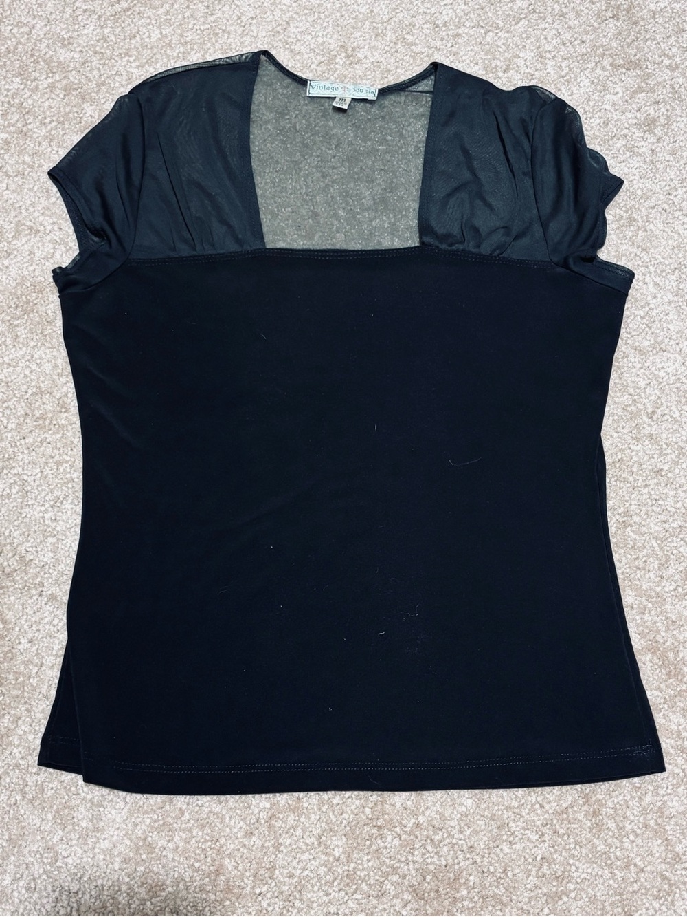 Black Dressy Top Part Sheer
